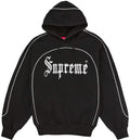 Curve Piping Hoodie Black